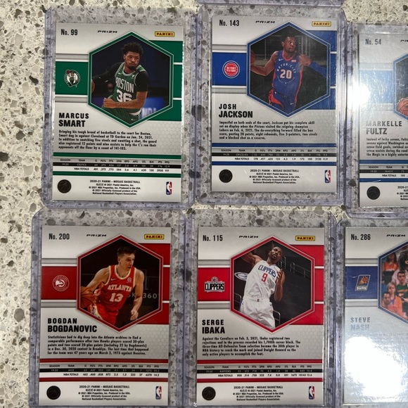 NBA MOSAIC PRIZM CARD LOT OF 7 DEROZAN STEVE NASH IBAKA BOBAN MARCUS SMART - Picture 3 of 4